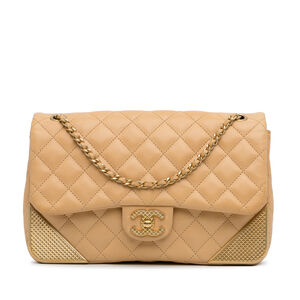 Pre-Loved Chanel Medium Classic Lambskin Metal Edge Shoulder Bag